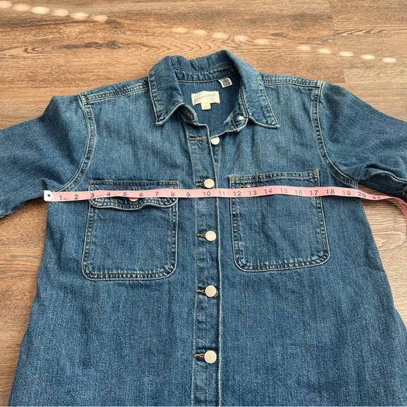 Universal Thread Short Sleeve Denim Mini Shirtdress Blue Wash Size Small Casual - Picture 8 of 9